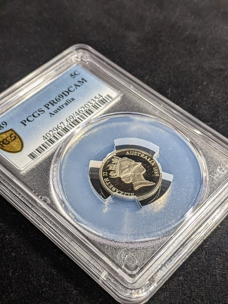 1989 Proof Five Cent 5c Australia PCGS PR69DCAM FDC UNC #3296