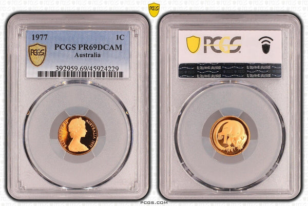 1977 Proof One Cent 1c Australia PCGS PR69DCAM FDC UNC #3299