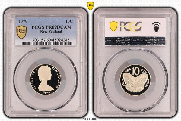 New Zealand 1979 Proof Ten Cent 10c PCGS PR69DCAM FDC UNC #3305