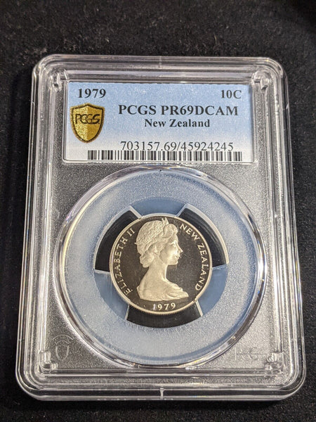 New Zealand 1979 Proof Ten Cent 10c PCGS PR69DCAM FDC UNC #3305