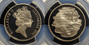1993 Proof Twenty Cent 20c Australia PCGS PR69DCAM FDC UNC #3306