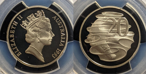 1993 Proof Twenty Cent 20c Australia PCGS PR69DCAM FDC UNC #3306