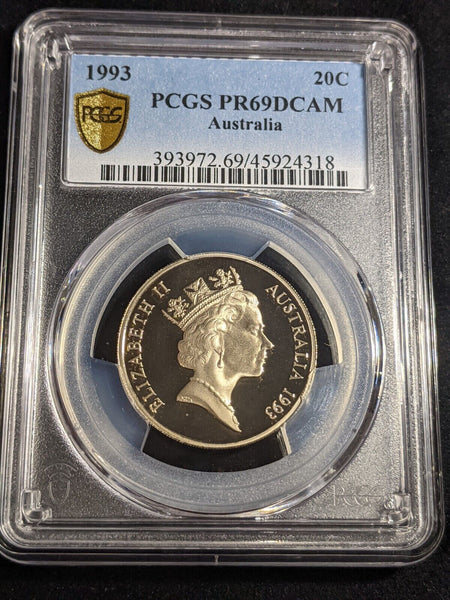 1993 Proof Twenty Cent 20c Australia PCGS PR69DCAM FDC UNC #3306