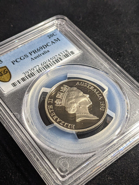 1993 Proof Twenty Cent 20c Australia PCGS PR69DCAM FDC UNC #3306