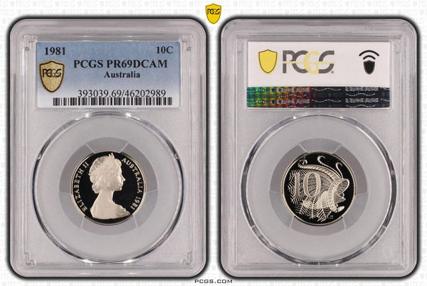 1981 Proof Ten Cent 10c Australia PCGS PR69DCAM FDC UNC #3304