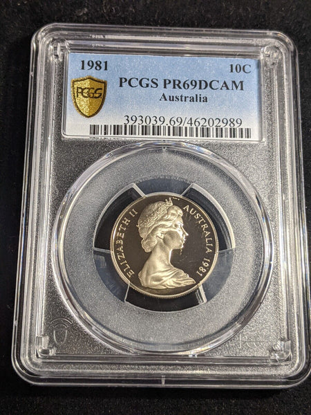 1981 Proof Ten Cent 10c Australia PCGS PR69DCAM FDC UNC #3304