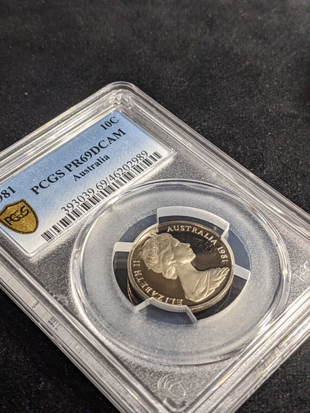1981 Proof Ten Cent 10c Australia PCGS PR69DCAM FDC UNC #3304