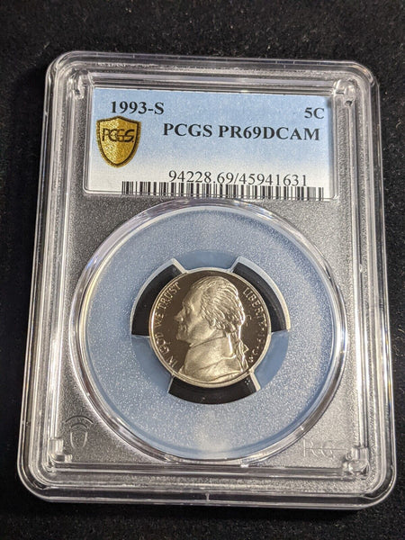 USA 1993 S Proof Nickel Five Cent 5c PCGS PR69DCAM FDC UNC #3312