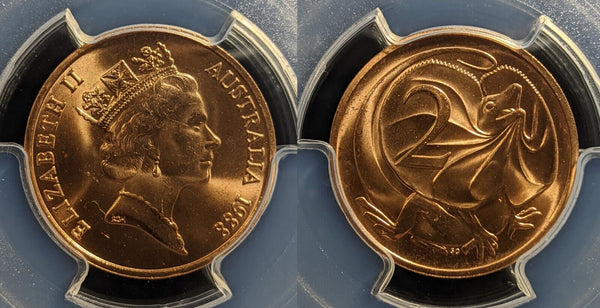 1988 Two Cent 2c Australia PCGS MS66 GEM UNC #3314