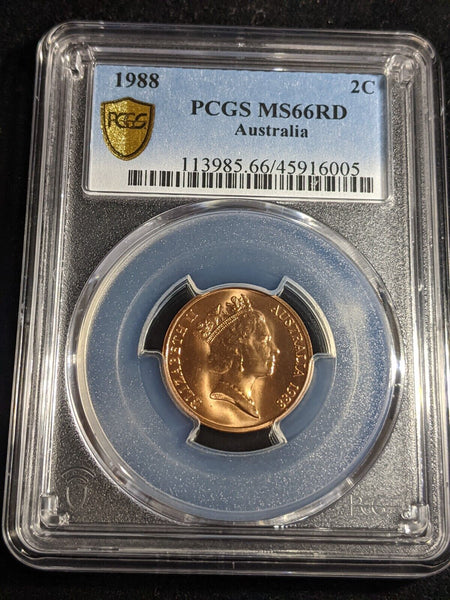 1988 Two Cent 2c Australia PCGS MS66 GEM UNC #3314