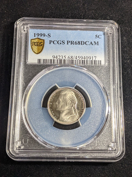 USA 1999 S Proof Nickel Five Cent 5c PCGS PR68DCAM FDC UNC #3317