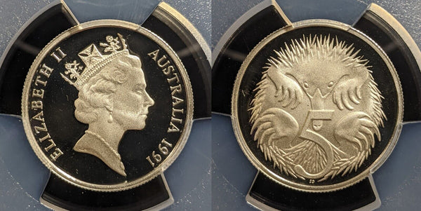 1991 Proof Silver Five Cent 5c Australia PCGS PR69DCAM FDC UNC #3318