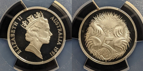 1991 Proof Silver Five Cent 5c Australia PCGS PR69DCAM FDC UNC #3318