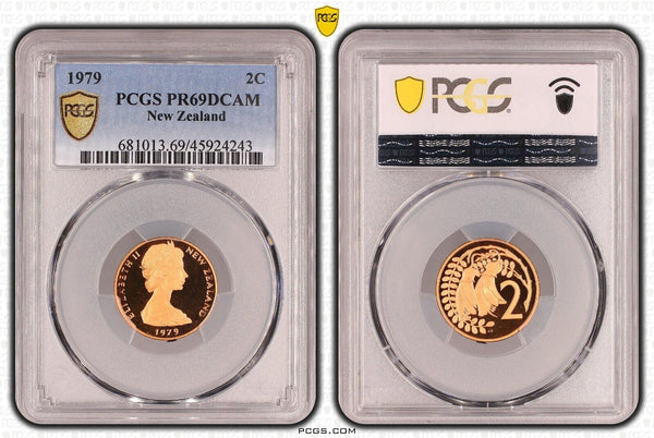 New Zealand 1979 Proof Two Cent 2c PCGS PR69DCAM FDC UNC #3321