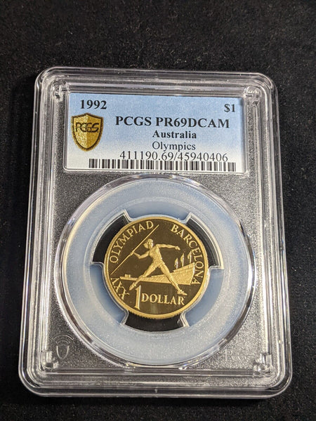 1992 Proof One Dollar $1 Olympics Australia PCGS PR69DCAM FDC UNC #3316