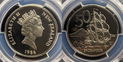 New Zealand 1986 Proof Fifty Cent 50c PCGS PR69DCAM FDC UNC #3324
