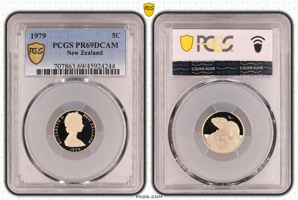 New Zealand 1979 Proof Five Cent 5c PCGS PR69DCAM FDC UNC #3325