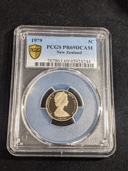 New Zealand 1979 Proof Five Cent 5c PCGS PR69DCAM FDC UNC #3325