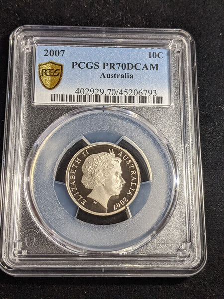 2007 Proof Ten Cent 10c Australia PCGS PR70DCAM FDC UNC #3326