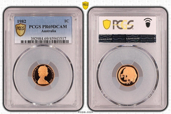 1982 Proof One Cent 1c Australia PCGS PR69DCAM FDC UNC #3329