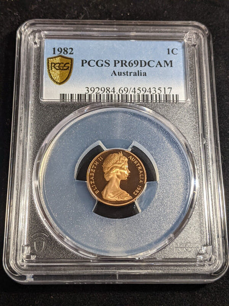 1982 Proof One Cent 1c Australia PCGS PR69DCAM FDC UNC #3329