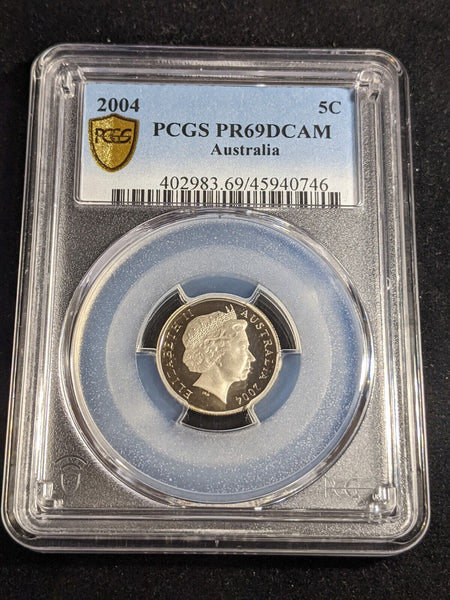 2004 Proof Five Cent 5c Australia PCGS PR69DCAM FDC UNC #3331