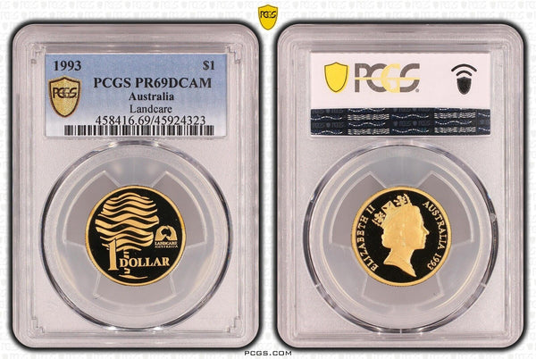 1993 Proof One Dollar $1 Landcare Australia PCGS PR69DCAM FDC UNC #3334