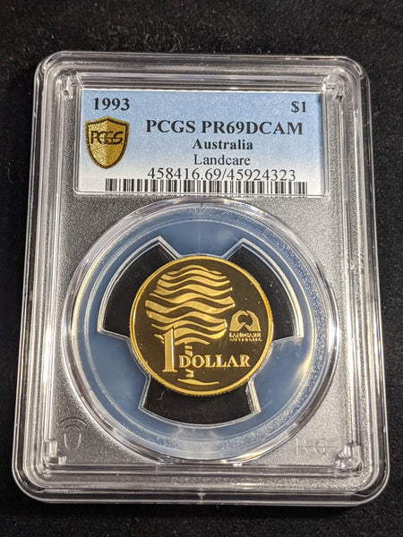 1993 Proof One Dollar $1 Landcare Australia PCGS PR69DCAM FDC UNC #3334