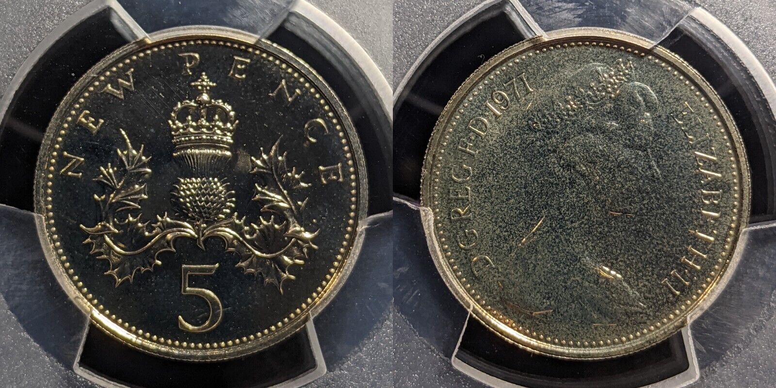 Great Britain 1971 Proof Five Pence 5p S-D1 New Pence PCGS PR68 FDC UNC#3244
