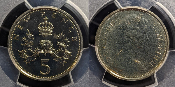 Great Britain 1971 Proof Five Pence 5p S-D1 New Pence PCGS PR68 FDC UNC#3244