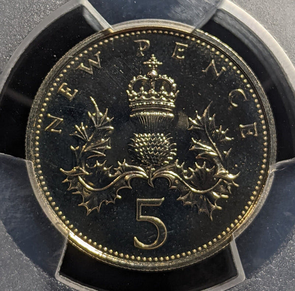 Great Britain 1971 Proof Five Pence 5p S-D1 New Pence PCGS PR68 FDC UNC#3244