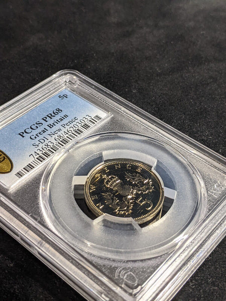 Great Britain 1971 Proof Five Pence 5p S-D1 New Pence PCGS PR68 FDC UNC#3244