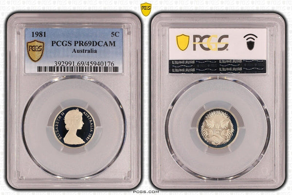 1981 Proof Five Cent 5c Australia PCGS PR69DCAM FDC UNC #3337