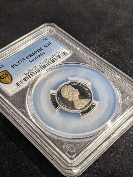 1981 Proof Five Cent 5c Australia PCGS PR69DCAM FDC UNC #3337