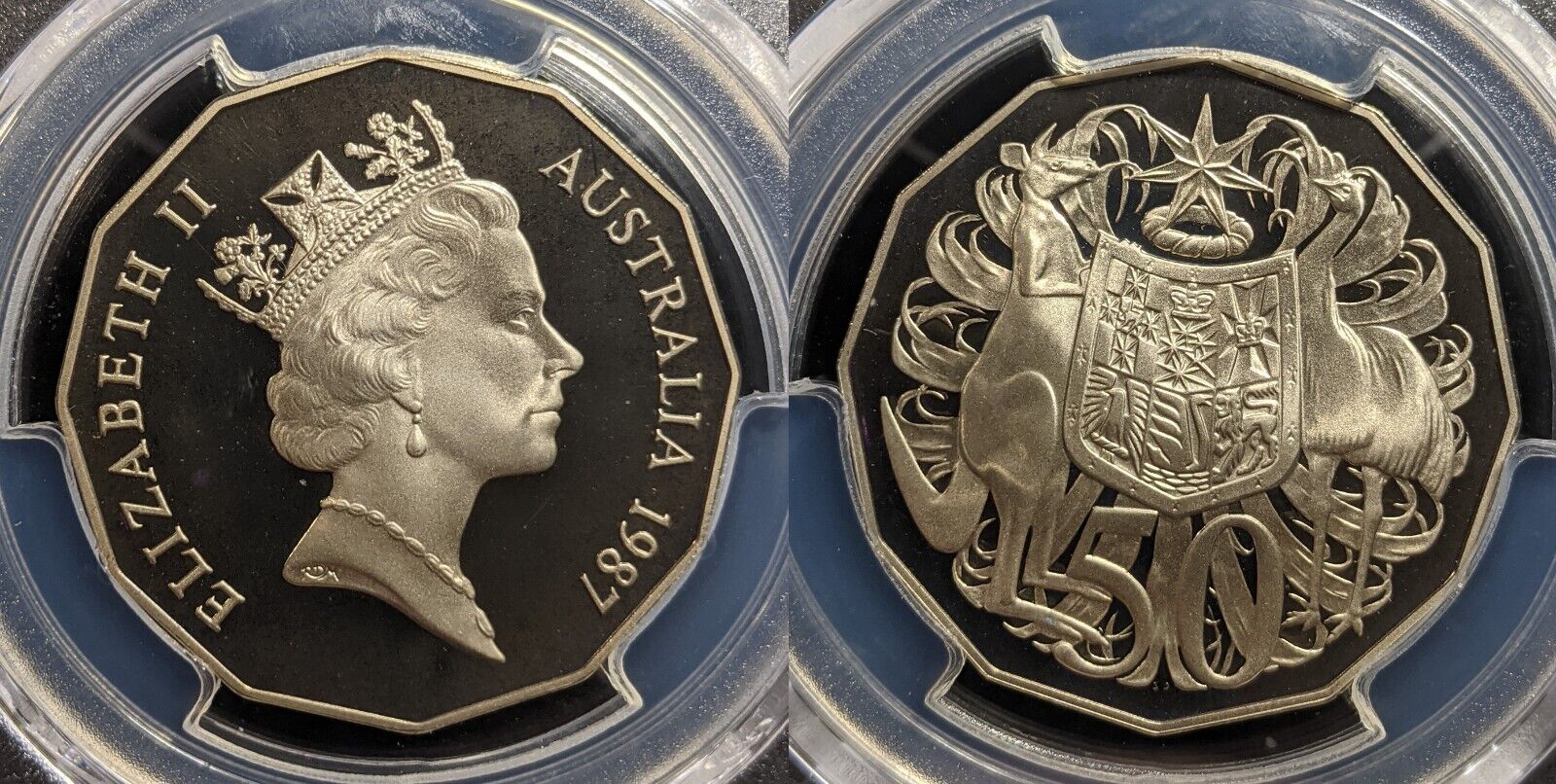 1987 Proof Fifty Cent 50c Australia PCGS PR68DCAM FDC UNC #3340