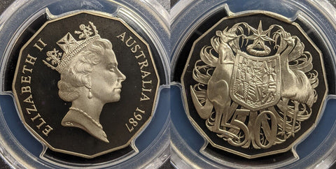 1987 Proof Fifty Cent 50c Australia PCGS PR68DCAM FDC UNC #3340