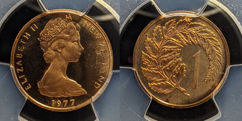 New Zealand 1977 Proof One Cent 1c PCGS PR67DCAM FDC UNC #3347