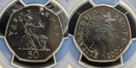 Great Britain 2005 Fifty Pence 50p New Pence S-H8 PCGS MS67 FDC GEM UNC #3348