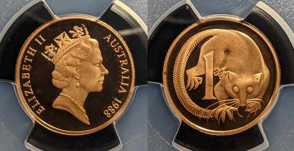 1988 Proof One Cent 1c Australia PCGS PR69DCAM FDC UNC #3351