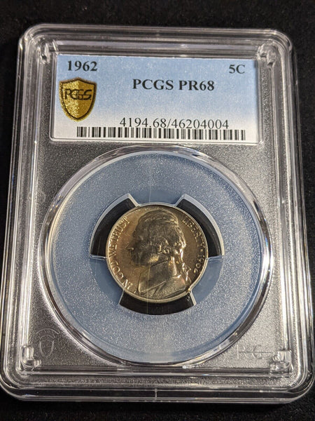 USA 1962 Proof Five Cent 5c PCGS PR68 FDC UNC #3353