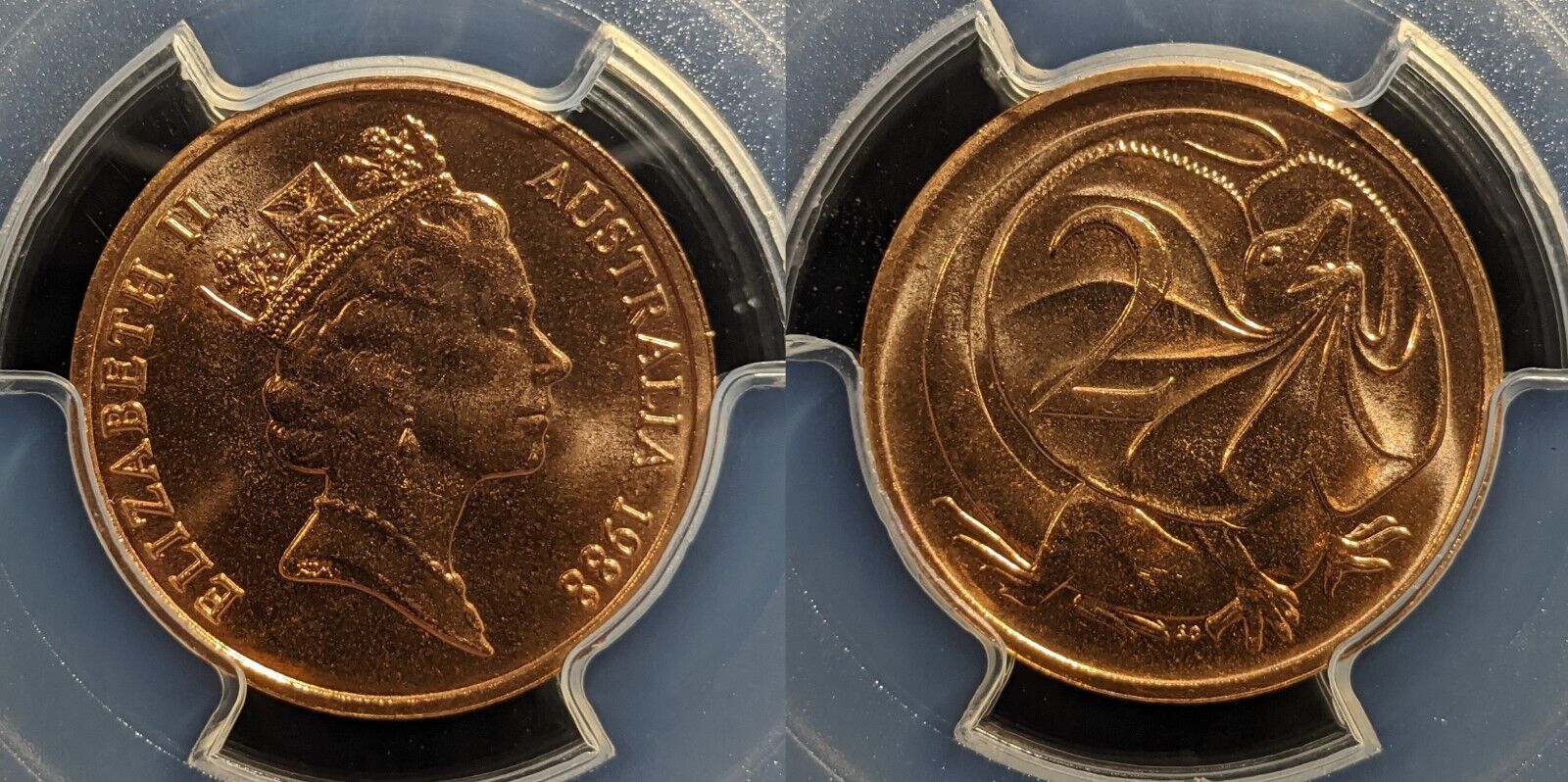 1988 Two Cent 2c Australia PCGS MS66RD GEM UNC #3357