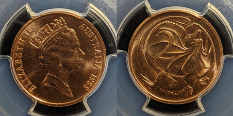 1988 Two Cent 2c Australia PCGS MS66RD GEM UNC #3357