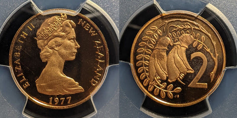 New Zealand 1977 Proof Two Cent 2c PCGS PR67DCAM FDC UNC #3361