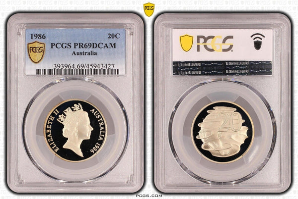 1986 Proof Twenty Cent 20c Australia PCGS PR69DCAM FDC UNC #3366