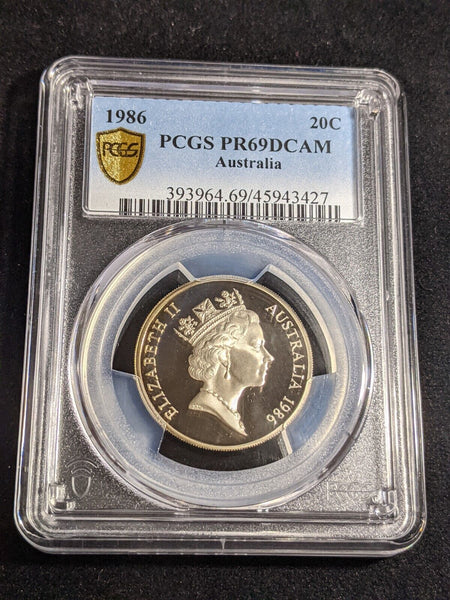 1986 Proof Twenty Cent 20c Australia PCGS PR69DCAM FDC UNC #3366
