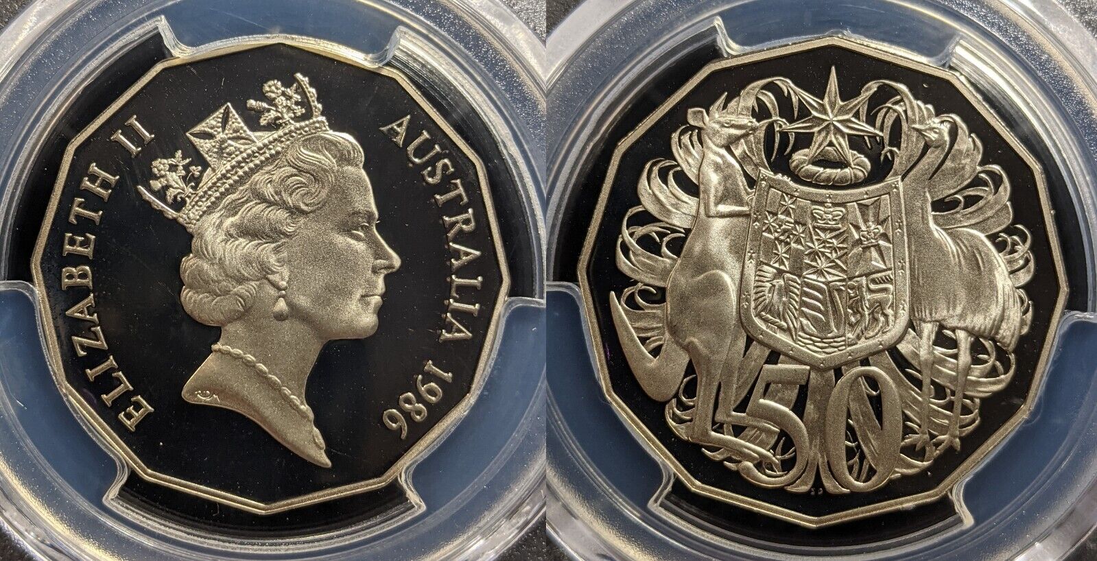 1986 Proof Fifty Cent 50c Australia PCGS PR69DCAM FDC UNC #3363