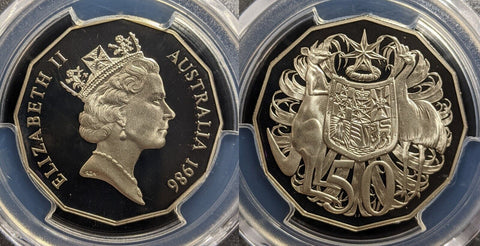 1986 Proof Fifty Cent 50c Australia PCGS PR69DCAM FDC UNC #3363