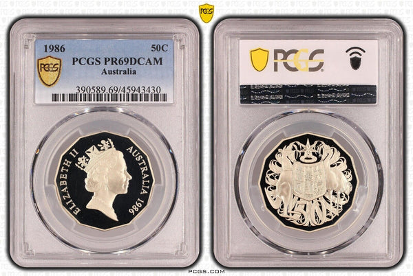 1986 Proof Fifty Cent 50c Australia PCGS PR69DCAM FDC UNC #3363