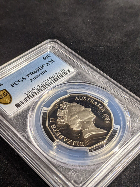 1986 Proof Fifty Cent 50c Australia PCGS PR69DCAM FDC UNC #3363