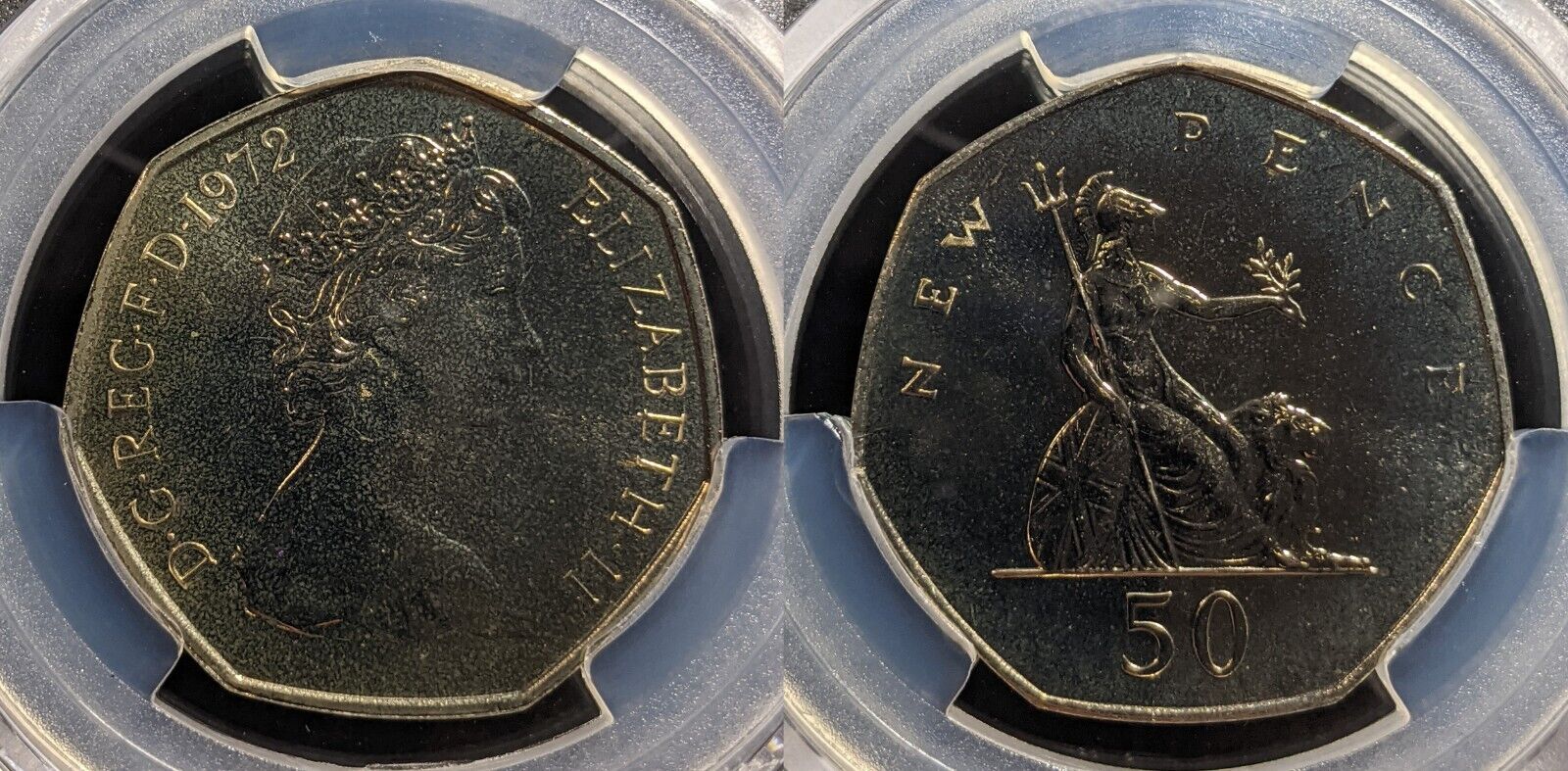 Great Britain 1972 Proof Fifty Pence 50p New Pence S-H1 PCGS PR68 FDC UNC #3367